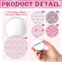 2 x Geelin 40 Sets Breast Cancer Awareness Accessories for Women Mini Pocket Mirrors Pink Ribbons Portable Round Makeup Mirror with Think Pink Fight Card for Charity Recognition Public Event Survivor