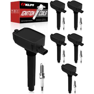 OKLPF Ignition Coil Pack UF807 with Iridium Platinum Spark Plugs - 6-Piece Set, Compatible with Chrysler Pacifica Voyager, Dodge Durango,Jeep Wrangler Gladiator, Ram 1500 3.0L 3.6L V6