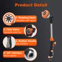 Watering Wand, 18.5 Inches Long Garden Hose Wand with 180° Swivel Head, 8 Spray Patterns, Adjustable Garden Sprayer Wand with Nozzle