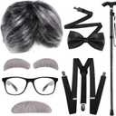 Old Man Costume for Kids and Boys  100 Days of School Costume Boys Dress Up, Grandpa Costume