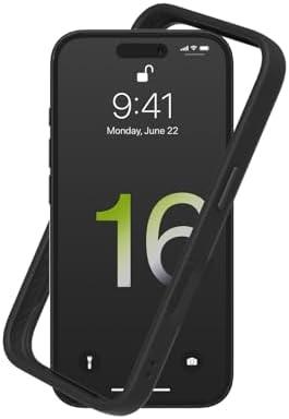 RhinoShield Bumper Case Compatible with [iPhone 16] | CrashGuard - Shock Absorbent Slim Design Protective Cover 3.5M / 11ft Drop Protection - Black
