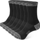 BUDERMMY Crew Socks for Women Hiking Athletic Running Walking Cushioned Compression Cotton Socks 6 Pairs | 9-11