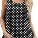Jouica Women's Sleeveless Chiffon Tank Top Double Layers Casual Blouse Tunic (Black, XXL)