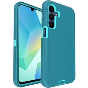 for Samsung Galaxy A16 5G Phone Case, 3-Layer 16ft Drop Protection, with Dustproof Port Cover, Full-Body Shockproof Heavy Duty Protective Phone Case, Teal