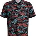 Under Armour Playoff 3.0 Print Mens Golf Polo - Black/Hydro/XL