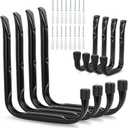 GURADESIGN 8-Pack Heavy Duty Garage Hooks for Hanging 50 lbs, 8” & 3.5” J Utility Hooks for Garage, Large Metal, Heavy Duty, Black