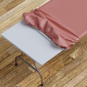 Sorfey Tablecloth -Fitted with Elastic, Vinyl with Flannel Back, Fits for Table 30"x 72" Rectangle,Water Proof, Easy to Clean, Solid Burgundy Design (30"x72")