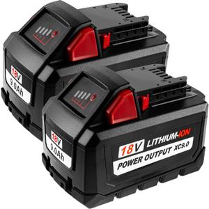 9000mAh 48-11-1880 High Output 18V Batteries Replacement for Milwaukee M18 48-11-1852 48-11-1865 48-11-1850 Lithium Ion Battery Compatible with Milwaukee 18 Volt Cordless Tools(2Pack)