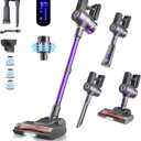 Cordless Vacuum Cleaner, Up to 60 Mins 2500mAh Detachable Battery, Stick Vacuum Cleaners LED Touch Screen, Wall Mount Charging, Wireless Vacuum for Home Hair Pet Hardwood Carpet Floor