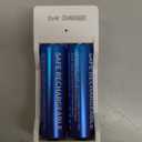 Rechargeable AA Batteries 2 Pack with 2 Bay Charger, 1.6V 2500mWh Ni-Zn Double A Battery - Fast Charging, Long Lasting Rechargeable Batteries with Charger