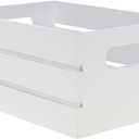 Hampton Art White Wood Crate 9.33" x 6.5" x 4.25"  Small Wooden Crate Box for Crafts, Storage, Decor, Rustic Wood Crate Organizer, Wooden Crate for Crafts