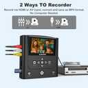 VHS to DVD Recorder, DVD Recorder with HDMI & AV Input, Convert VHS, VCR, Hi8 and Camcorder to DVD, USB, SD or HDD, No PC Needed, 4.3" LCD Preview, Phone Video/Photo to DVD/USB/SD/HDD App Copy