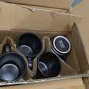 OTAGO 16-Piece Dinnerware Set for 4 with Mugs, Ribbed Stoneware Plates and Bowls Sets, Unique Handcrafted Reactive Glaze, Chip and Scratch Resistant Dish Set, Microwave & Dishwasher Safe, Black