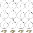 NUPTIO Glass Terrarium Globe Ornaments 12 Pcs 3.15" Diameter Small Terrariums Hanging Tea Light Candle Holders Home Wedding Party Centerpieces