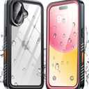 ANTSHARE for iPhone 16 Case, Waterproof Built-in Screen Protector, [12 FT Military Drop Proof] [Full Body Shockproof] [Dustproof] [IP68 Underwater] Phone Case for iPhone 16 6.1''- Pink/Clear