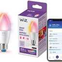 WiZ 40W B12 Color LED Smart Candle-Shaped Bulb - Pack of 1 - E26- Indoor - Connects to Your Existing Wi-Fi - Control with Voice or App + Activate with Motion - Matter Compatible