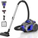 Canister Vacuum Cleaner, 40Kpa 1600W Cyclon Power Bagless Canister Vacuum Cleaners for Home, 3.7QT Large Dust Cup, Lightweight Vac for Hard Floors, Carpets, Pet Hair, Blue