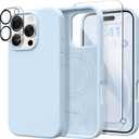 GONEZ Magnetic for iPhone 16 Pro Case, Compatible with MagSafe, [Screen Protector + Camera Lens Protector], Silicone Shockproof Anti-Scratch Protective Phone Case 6.3 inch, Blue