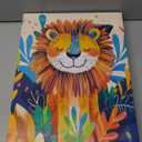 3Pcs Safari Animal Nursery Canvas Wall Art Cute Watercolor Elephant Giraffe Lion Pictures Wall Decor Colorful Jungle Animals Posters Painting Prints for Kids Room Baby Boys and Girls Room, Framed