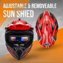 OUMURS Adult Motocross Dirt Bike Helmet with Goggles, Gloves & Mask Dirt Bike ATV Helmet for Unisex-Adult Men Women Adjustable Sun Visor DOT/FMVSS-218 Off-Road Motorcycle Helmet UTV Helmet Downhill
