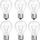 100 Watt Incandescent Light Bulbs, A19 Clear Incandescent Rough Service Light Bulb,A19 100 WATT Incandescent Bulb Shatter Resistant Rough Service Light Bulb 100 WATTS A19 Shape (6)