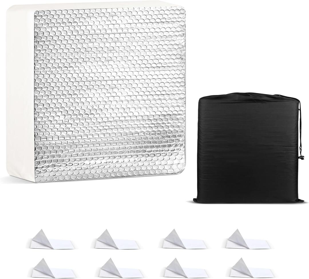 EcoNour RV Skylight Insulator & Cooling Vent Cover | Rv Insulator, Waterproof Hook & Loop Fasteners | Skylight Sunroof Pillow Shade-Comfort & Energy Efficiency Inside Camper | Medium (14"x14"x3")