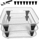 Upgrade 8inch Square Air Fryer Rack,Three Stacktable Dehydrator Rack,Square Air Fryer Accessories,Only Fit for Air fryer which inner size 8.7 inch(Square)