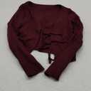 Floerns Women's Tie Front Long Sleeve Rib Knit Shrug Sweaters Cardigan Crop Top M
