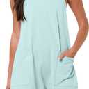 ANRABESS Womens Rompers Summer Casual Loose Sleeveless Overalls Spaghetti Strap Shorts Jumpsuit 2025 Beach Vacation Outfits (Small, Mint Green)