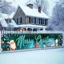 KatchOn, Merry Christmas Yard Banner - XtraLarge, 120x20 Inch | Merry Christmas Banners for Outside | Merry Christmas Banner Outdoor for Christmas Party Decorations | Outdoor Christmas Decorations (Santa and Snow man Theme)
