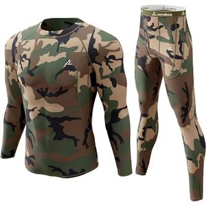 CL convallaria Mens Thermal Underwear Set with Fly Long Johns Base Layer Winter Hunting Gear Sport Top and Bottom, Size S