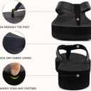 KuaiLu Flip Flops for Women With Arch Support Ladies Soft Yoga Mat Cushion Platform Thong Sandals Dressy Womans Lightweight Summer Slip On Beach Flip Flop Sandles, Black US6