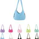 Large Quilted Hobo Bag Bubble Crossbody Handbag Cloud Tote Shoulder Bag Casual Bag Gift for Women (Blue)