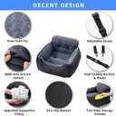 Oiilores Dog Car Seat for Small Dogs, Washable Pet Booster Seats with Clip-On Safety Leash, Comfy Deluxe Plush Carseat with Storage Pockets, Puppy Car Travel Carrier Bed for Dogs Under 25 lbs, Black