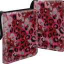 Card Binder 400 Pockets, 50 Sleeves Large Binder Trading Cards Holder 4 Pocket, Storage Organizer, Album Folder Case Protector Collector Gift Red Leopard Glitter