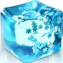 Stress Balls Ice Cube with Snowflakes Inside for Your Best Mellow and Chill, Snow Pieces Silent Nice Square Shape Anxiety Sensory Squishy Fidget Toy Slow Rise, Classroom Prizes, Calming Kids Adults