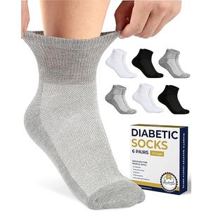 Pembrook Ankle Diabetic Socks for Women & Men | 6 Pairs | Wide Non Binding Socks Quarter Length | Edema Neuropathy Socks