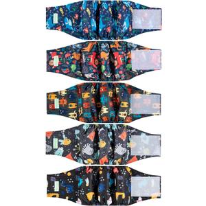 wegreeco Small Dog Diapers Male,Reusable Belly Bands for Male Dogs,Washable Doggie Puppy Diapers Wraps,Medium Large Size(5 Pack Medium)
