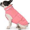 Mklhgty Dog Coat, Waterproof Winter Jacket, Warm Windproof Jacket, Reflective Adjustable Turtleneck Coats for Small Dogs with Hook & Loop - Pink02 - S