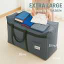 2 Pack Extra Large 90L Moving Bags Heavy Duty Storage Totes with Zippers and Handles, Reusable College Packing Bags for Clothes, Blankets, Bedding, Boxes, Travel and Camping Essentials(Grey)