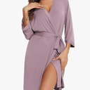 Pjmlifecoco Women Kimono Robes Short Bathrobe Lightweight Robe Soft Loungewear with Pockets S-XXL size XL
