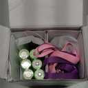 Wishouse Walkie Talkies for Kids Rechargeable with USB Charger 6000mAh Battery,Outdoor Camping Games with Flashlight Lanyard,Toys for Girls,Halloween Xmas Birthday Gift for Children 2 Pack Pink Purple