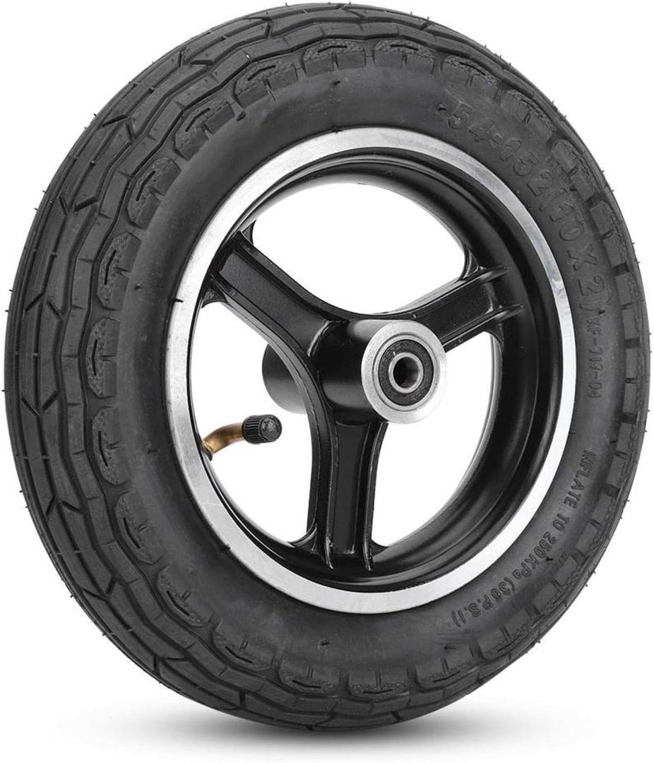 10 Inch Front Scooter Tire Wheel Replacement Tyre Rubber and Aluminium Alloy Tyre Electric Scooter Skateboard