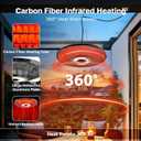 Electric Patio Heater Outdoor, ThermoMate 1500W Infrared Hanging Heater Ceiling Mounted with Chain, IP65 Waterproof Outdoor Heater for Porch, Gazebo, Balcony, Black