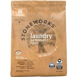 Grab Green Stoneworks Natural Laundry Detergent Powder Pods, Oak Tree, 50 Loads (50 Count (Pack of 1))