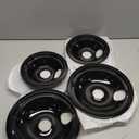 WB31M20 WB31M19 Black Porcelain Drip Pans Replacement for G-E Hot-point Electric Rang/Stove Fetechmate Electric Stove Burner Drip Pans of 4 Replace WB31T10014, WB31T10015, WB31M0019, WB31M0020-Style B