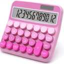 Gradient Pink Calculator, Big Button Calculator with Large LCD Display, Hot Pink Office Desk Accessory for Offices, Schools, Homes and Businesses