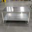 EduraStell Stainless Steel Mobile Prep Table with Powder-Coated Mild Steel Frame 6F x 3'9F