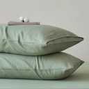 JELLYMONI Pillowcases Standard Set of 2 Wshed Cotton Envelope Pillow Covers Super Soft Sage Green 2026in Bed Pillow Cases 100% Washed Cotton Soft Breathable (Pillows are not Included)