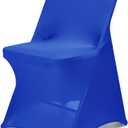 Babenest Spandex Folding Chair Covers Upgraded Universal Stretch Washable Fitted Chair Slipcovers Protector for Wedding, Holidays, Banquet, Party, Celebration (50, Royal Blue)